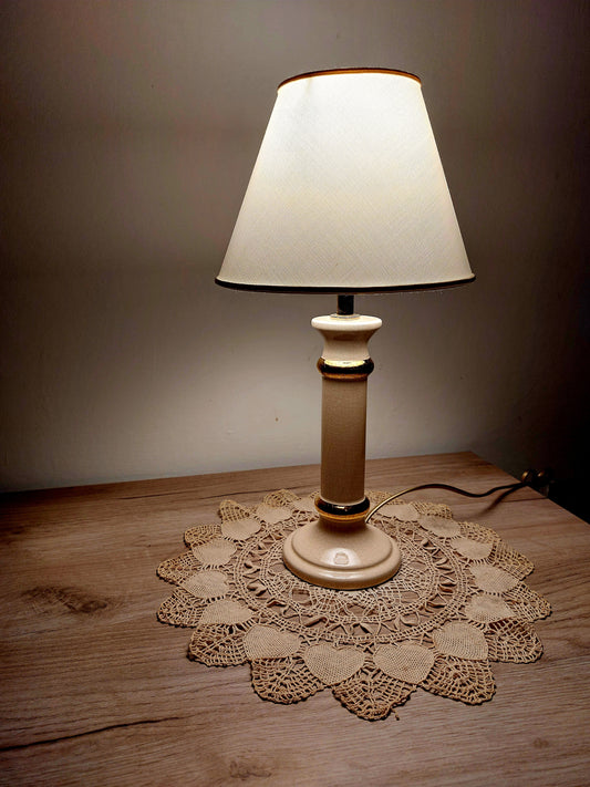 Lampada "Riflessi d’Arte" in Ceramica – Champagne Craquelé