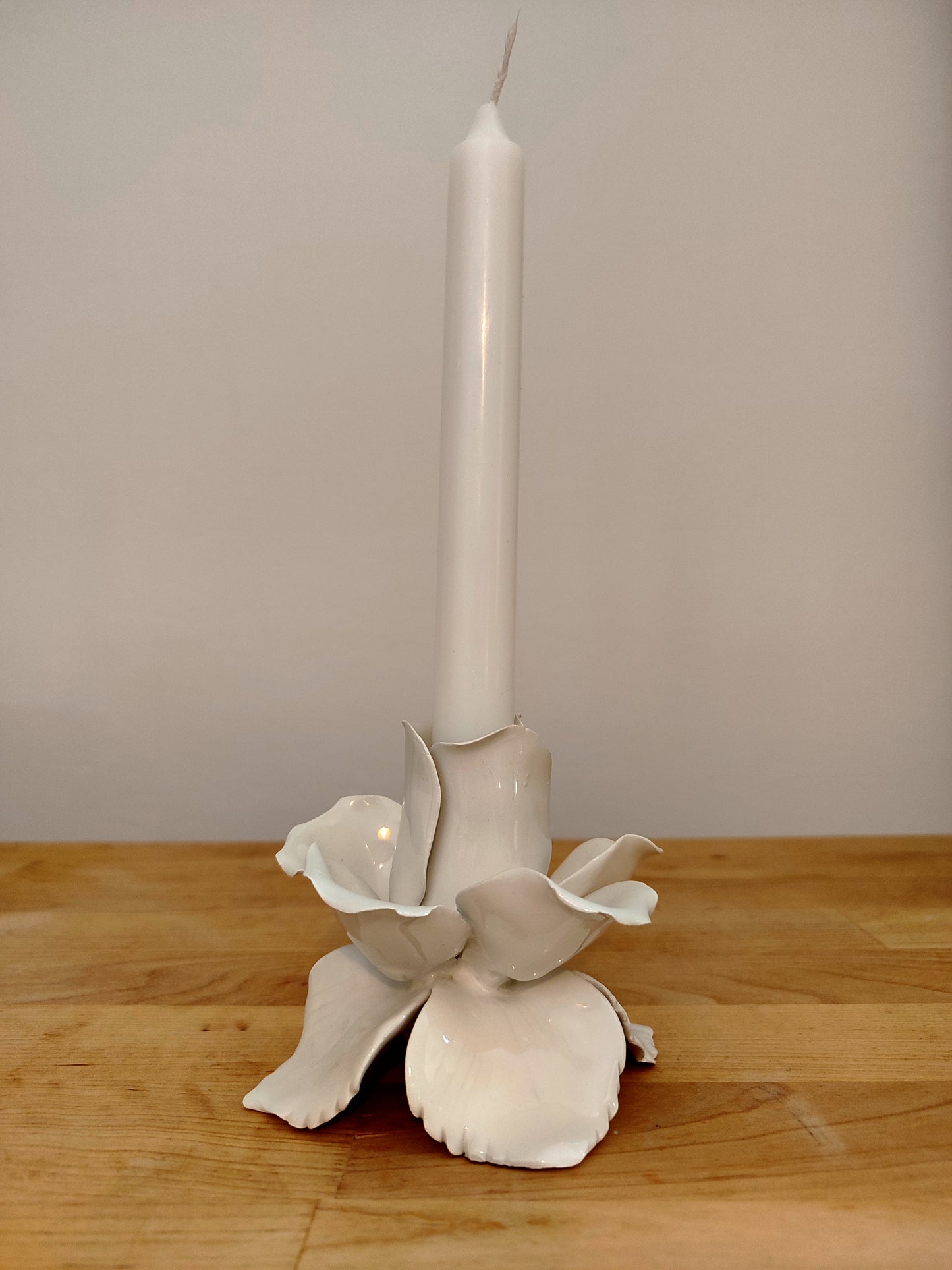 Portacandela Rosa in Ceramica Artigianale